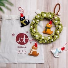 羊毛氈聖誕吊飾 聖誕小貓