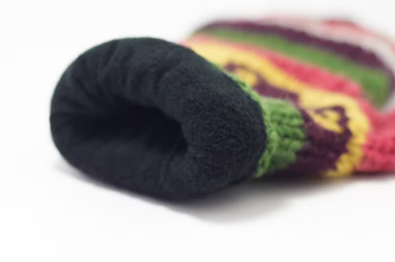 情人節禮物 限量一件針織純羊毛保暖手套 / 2ways手套 / 露趾手套 / 內刷毛手套 / 針織手套 - 混色森林系拼色民族圖騰