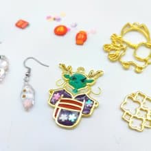 金框龍神吊飾材料包-親子