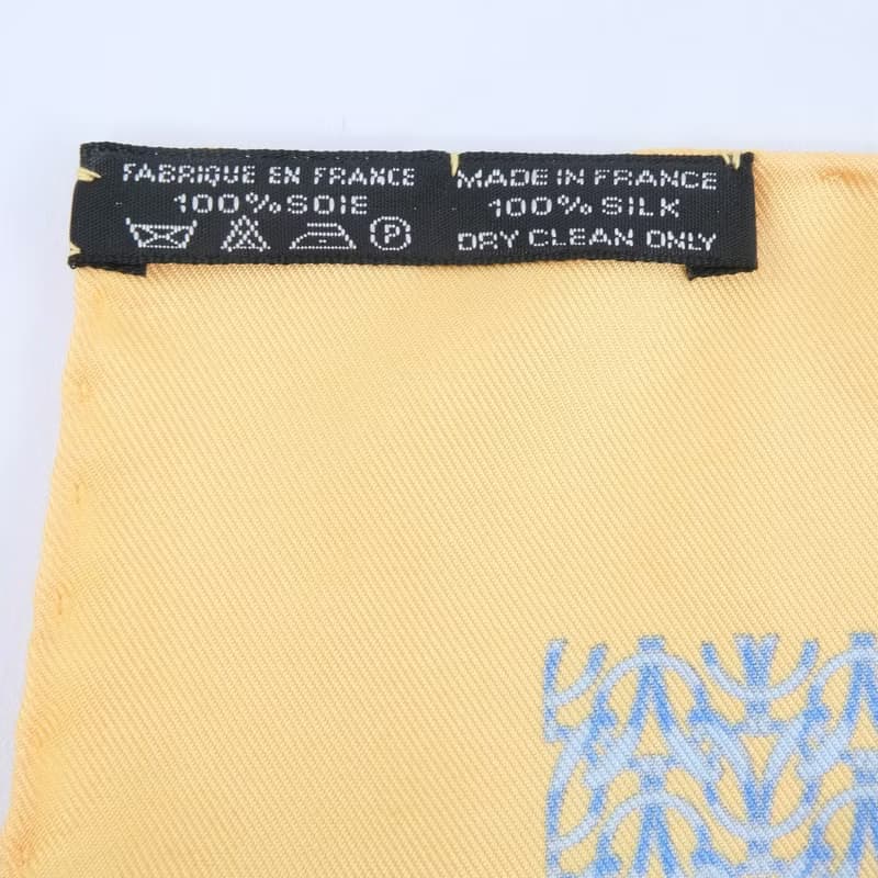 【日本直送】【HERMES】エルメス カレ42 鎖 シルク ベージュ レディース スカーフ【中古】A+ランク