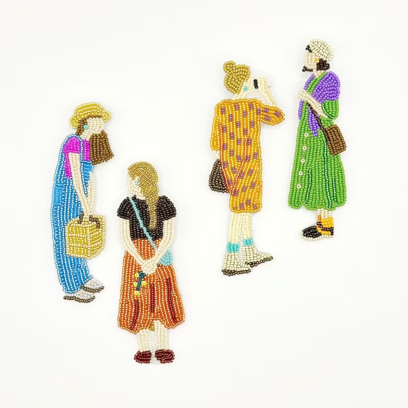 Irene時光女神~花信系列女孩串珠刺繡別針吊飾~ 生日 禮物