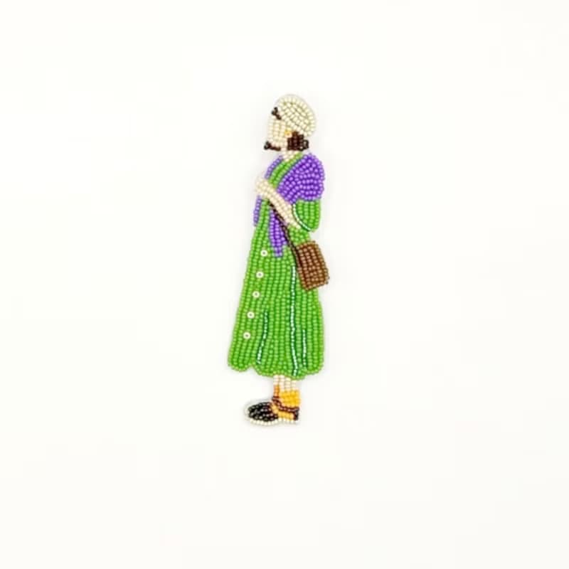 Irene時光女神~花信系列女孩串珠刺繡別針吊飾~ 生日 禮物