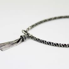 【純銀系列】 個性流蘇麻花粗款手鍊寬2mm