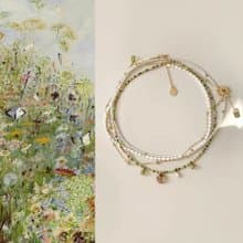 原創手工春風文藝復古油畫珍珠項鏈疊戴女手鏈鎖骨鏈禮物