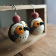 100% Wool 森林系列羊毛氈吊飾 _貓頭鷹_公平貿易