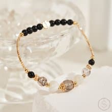 烏托邦 | 黑髮晶 月光石 | 天然水晶手鍊