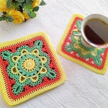 Coasters set of 2, Coasters for cups, Coasters square, 生日禮物, Doily lace coasters