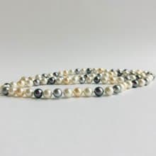 ガラスmixパールオールノットオペラネックレス/8mm約80cm/タヒチアンmix/made in japan