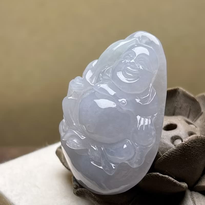 冰種翡翠彌勒佛 | 天然緬甸玉A貨翡翠 | 送禮