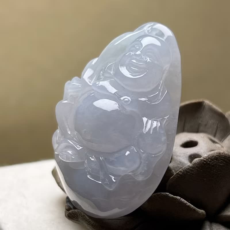 冰種翡翠彌勒佛 | 天然緬甸玉A貨翡翠 | 送禮