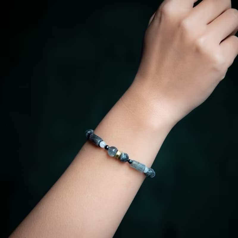 墨色 // C1578拉長石灰玉髓手鍊
