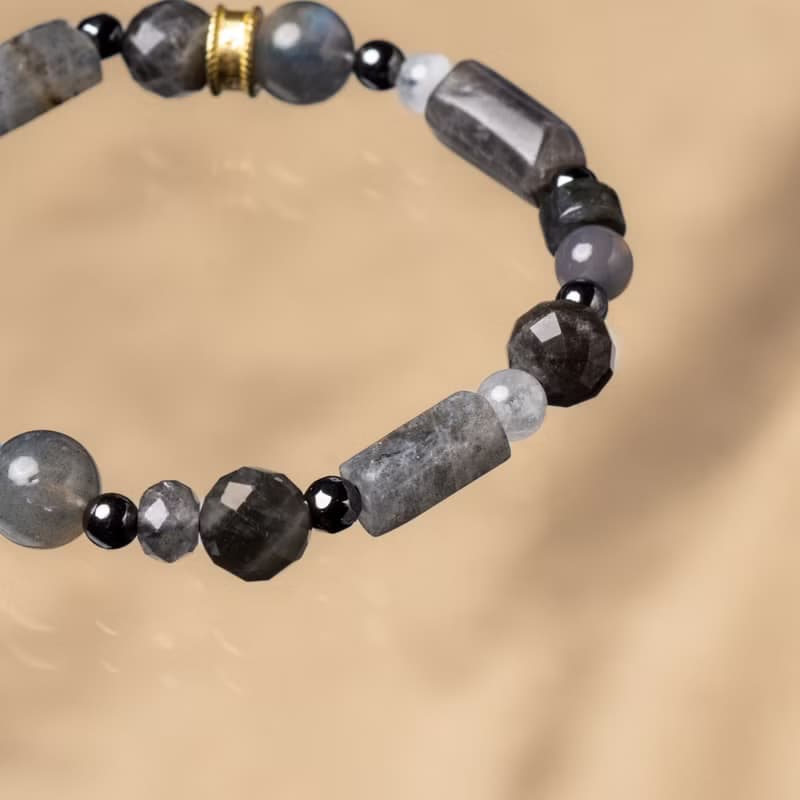 墨色 // C1578拉長石灰玉髓手鍊