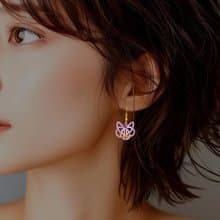 紫金可愛貓咪水引耳環 日本手工和風飾品