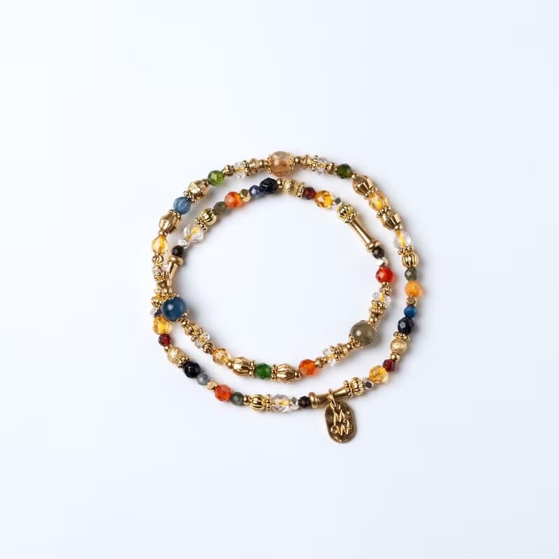 阿里斯康寓意 I 鈦晶藍晶黃水晶雙圈手鍊 C1667