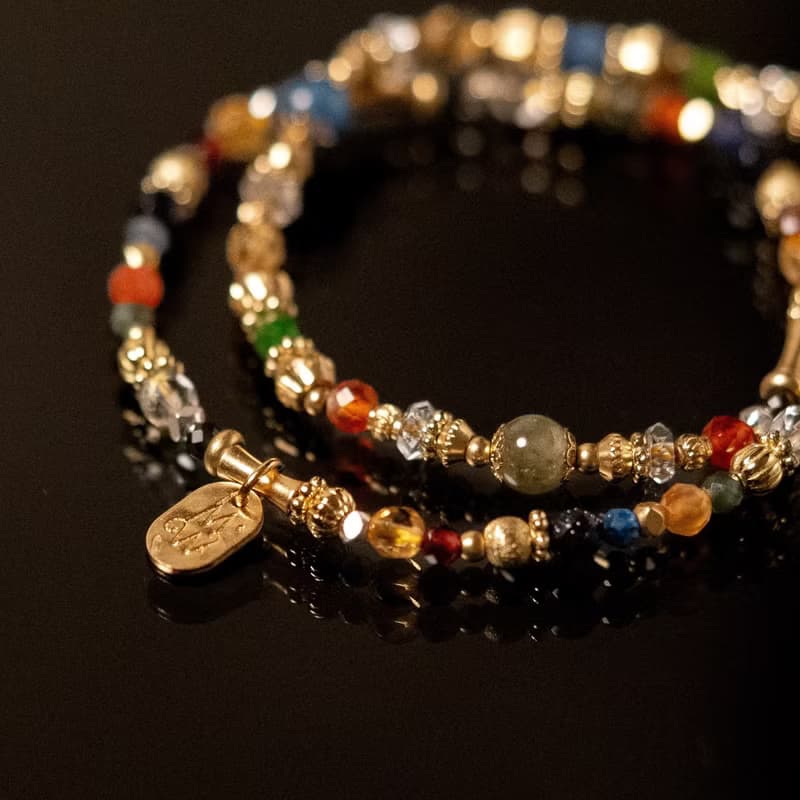 阿里斯康寓意 I 鈦晶藍晶黃水晶雙圈手鍊 C1667