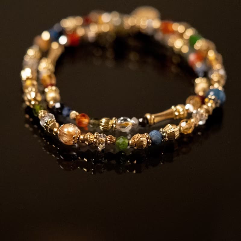 阿里斯康寓意 I 鈦晶藍晶黃水晶雙圈手鍊 C1667