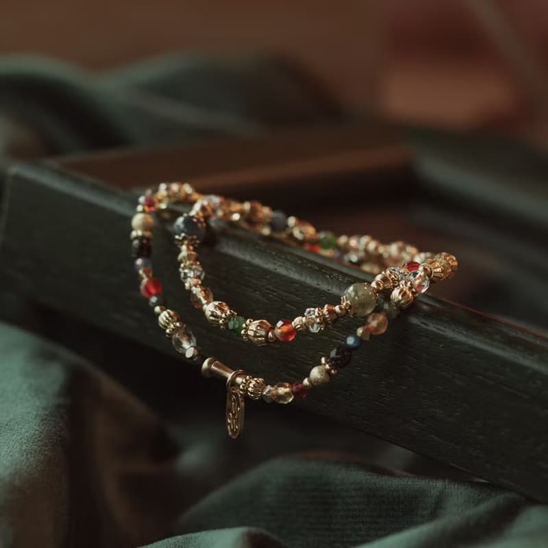 阿里斯康寓意 I 鈦晶藍晶黃水晶雙圈手鍊 C1667