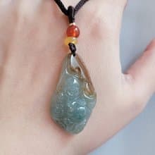 【親翠】 天然翡翠 鴻運當頭隨型彌勒佛項鍊 佛系 畢業禮物