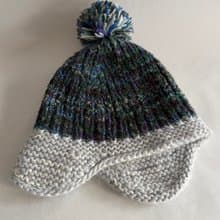 油畫風配色手工編織遮耳帽 / 毛線帽