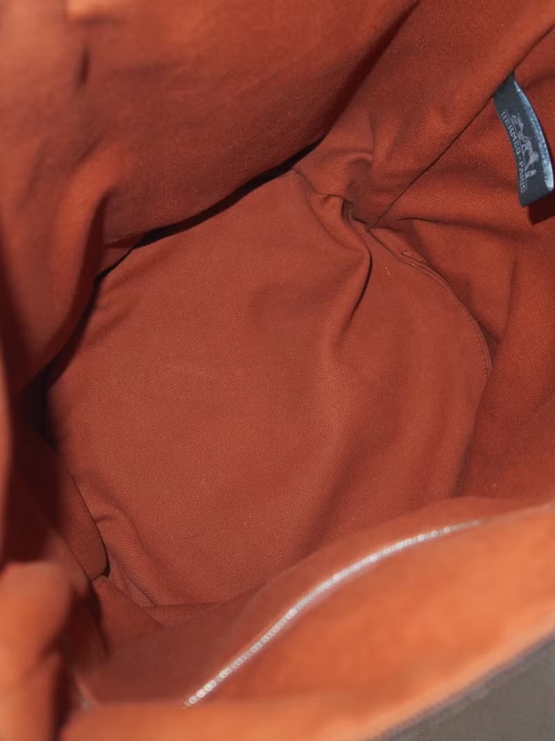 HERMES エルメス サクソー GM トートバッグ キャンバス ブラウン ユニセックス  ヴィンテージ