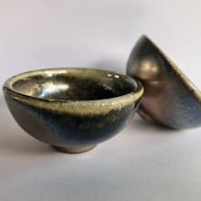 苗栗窯燒製 柴燒小茶杯二入一組  柴火燒製 多落灰
