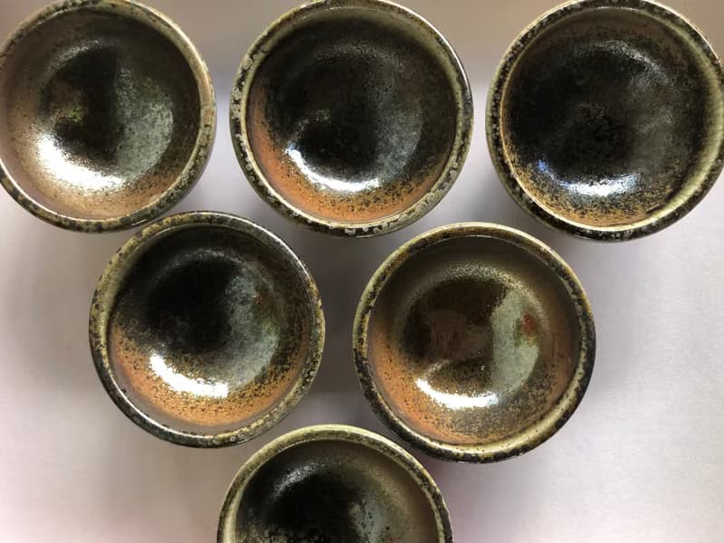 苗栗窯燒製 柴燒小茶杯二入一組  柴火燒製 多落灰