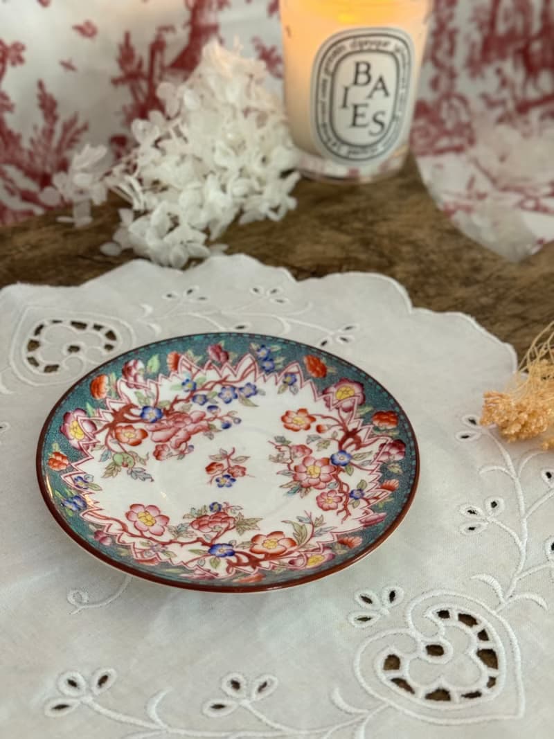 40166-迷人法國Sarreguemines 與英國Minton 合作系列茶碟13cm