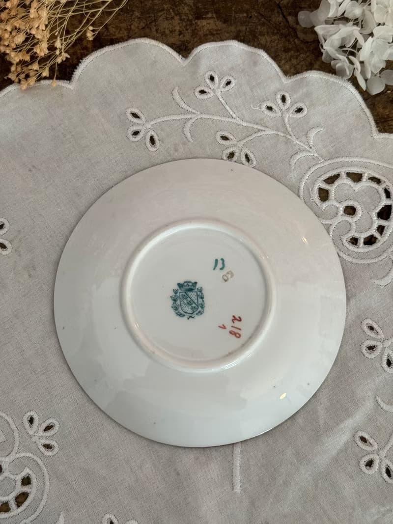 40166-迷人法國Sarreguemines 與英國Minton 合作系列茶碟13cm