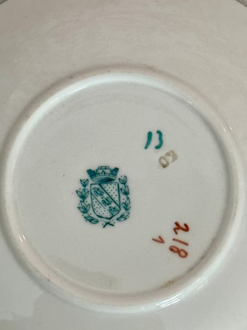 40166-迷人法國Sarreguemines 與英國Minton 合作系列茶碟13cm