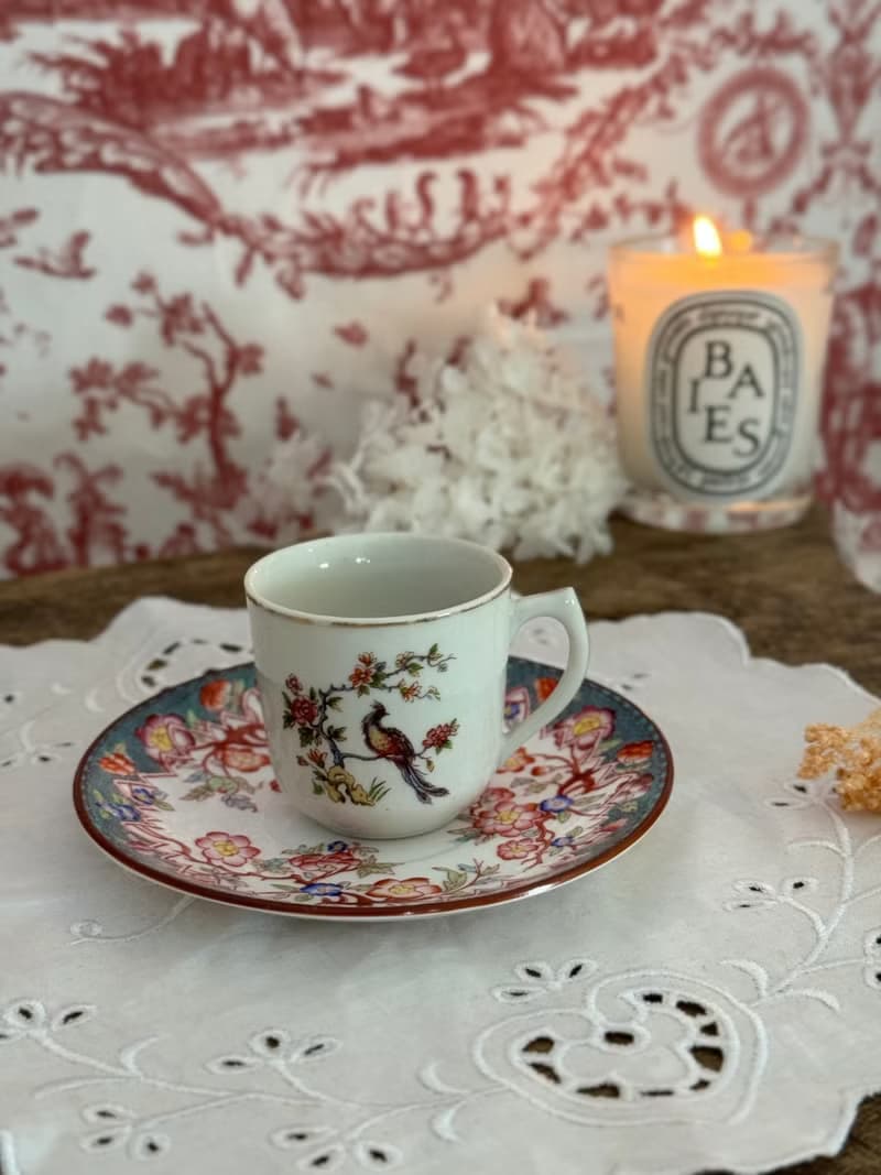 40166-迷人法國Sarreguemines 與英國Minton 合作系列茶碟13cm