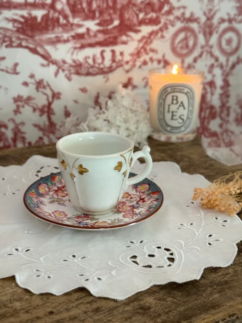 40166-迷人法國Sarreguemines 與英國Minton 合作系列茶碟13cm