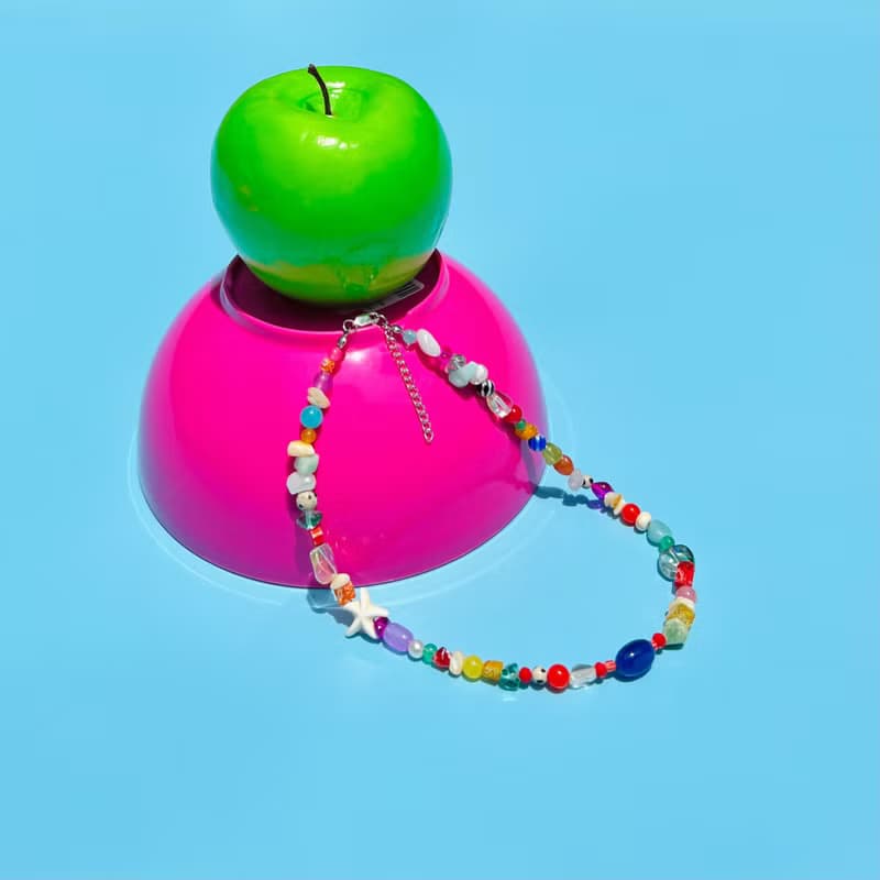 Necklace Valerie • Handmade Beaded Jewelry • Jade Stones • 925 Silver Sterling
