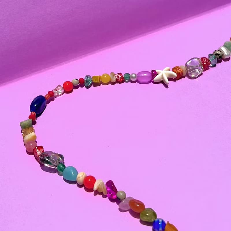 Necklace Valerie • Handmade Beaded Jewelry • Jade Stones • 925 Silver Sterling