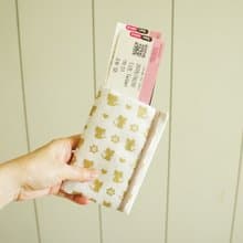 Lovely【燙金鼠護照套】布書套9.5X14cm白