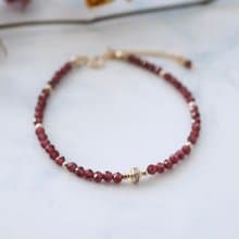 ITS-B108【設計款・石榴石】天然石水晶手鍊手環