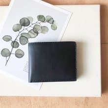 真皮短夾│6卡片層│黑