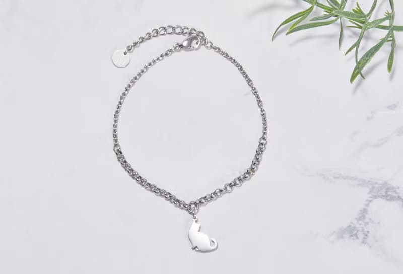 回頭的貓手鍊 -貓咪背影系列- 抗敏醫療鋼