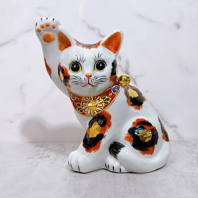 【金彩福貓】日本九谷燒招財貓 | 金三毛 5.5號