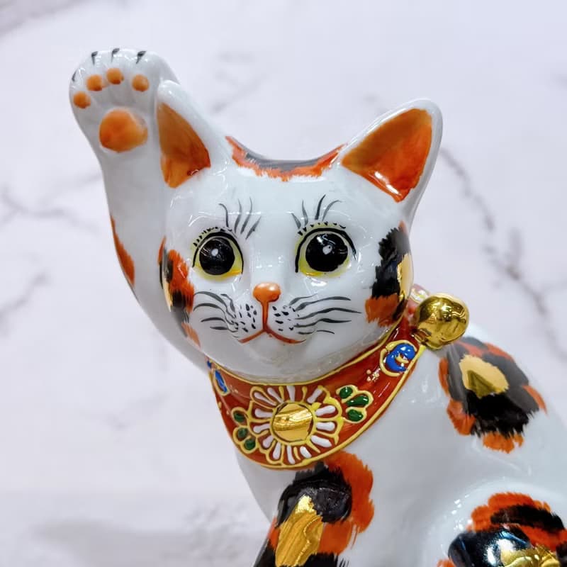 【金彩福貓】日本九谷燒招財貓 | 金三毛 5.5號