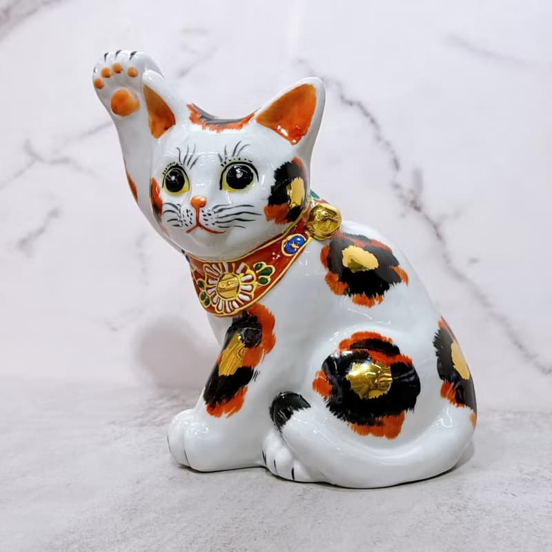 【金彩福貓】日本九谷燒招財貓 | 金三毛 5.5號