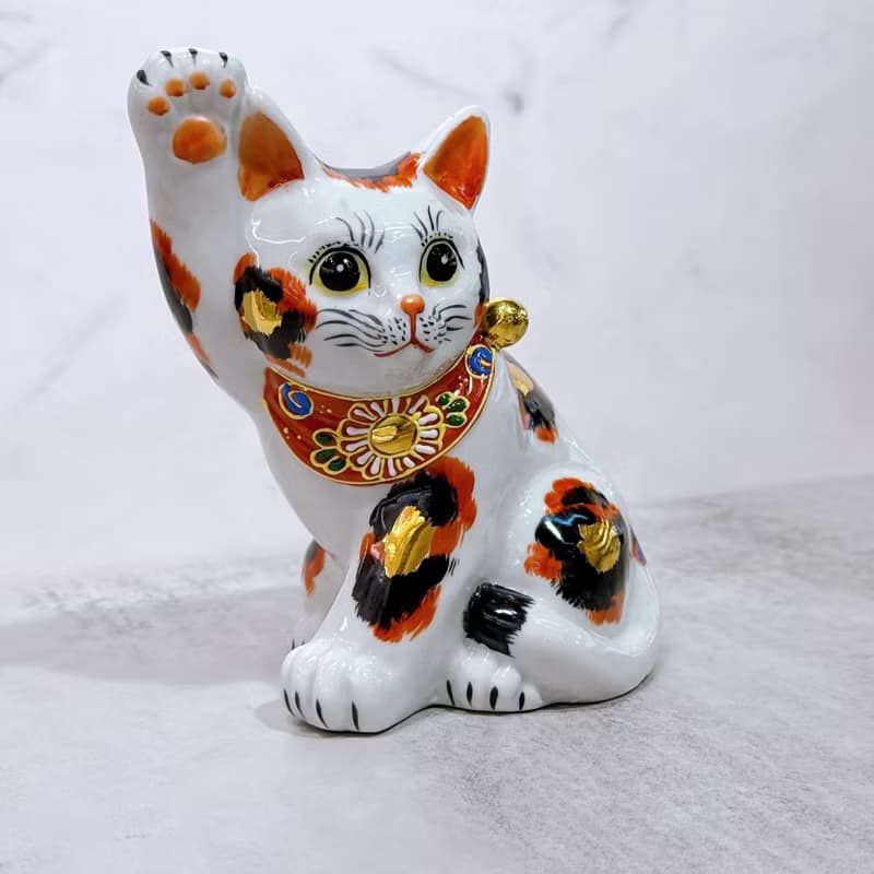 【金彩福貓】日本九谷燒招財貓 | 金三毛 5.5號