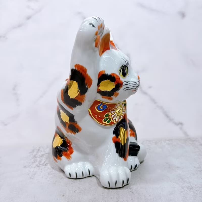 【金彩福貓】日本九谷燒招財貓 | 金三毛 5.5號