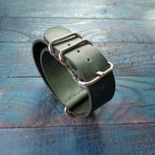 Emerald ZULU strap | Leather Watch Strap | Green Watch Strap | Genuine Leather