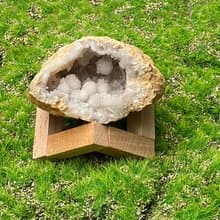 招財改運-天然原礦瑪瑙小白水晶爆晶花球洞 水晶花球 消磁 療癒