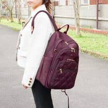 纖美大容量旅行休閒後背包23420(勃根地紅)