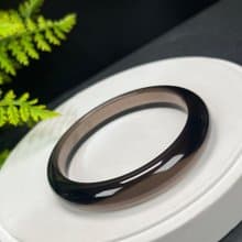 高品質 玻璃體冰曜石手鐲 63MM 高冰黑曜石手環 平安庇護招財聚氣