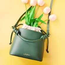 真皮包Fuji Bucket Bag  / 綠色包 Broccoli Green 綠色 斜