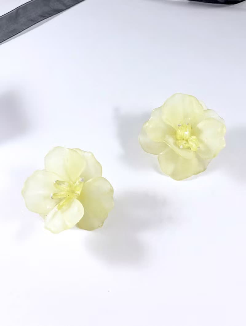 Vintage 60s Pastel Flower Statement Earrings