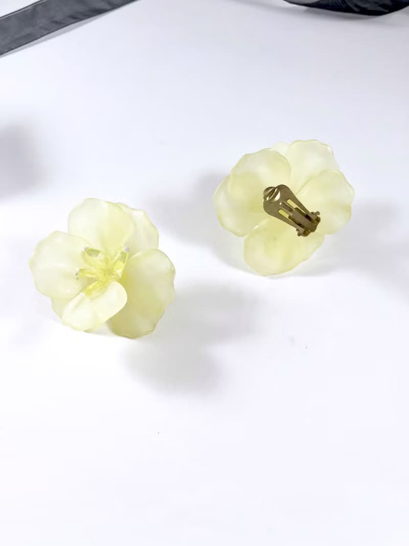 Vintage 60s Pastel Flower Statement Earrings