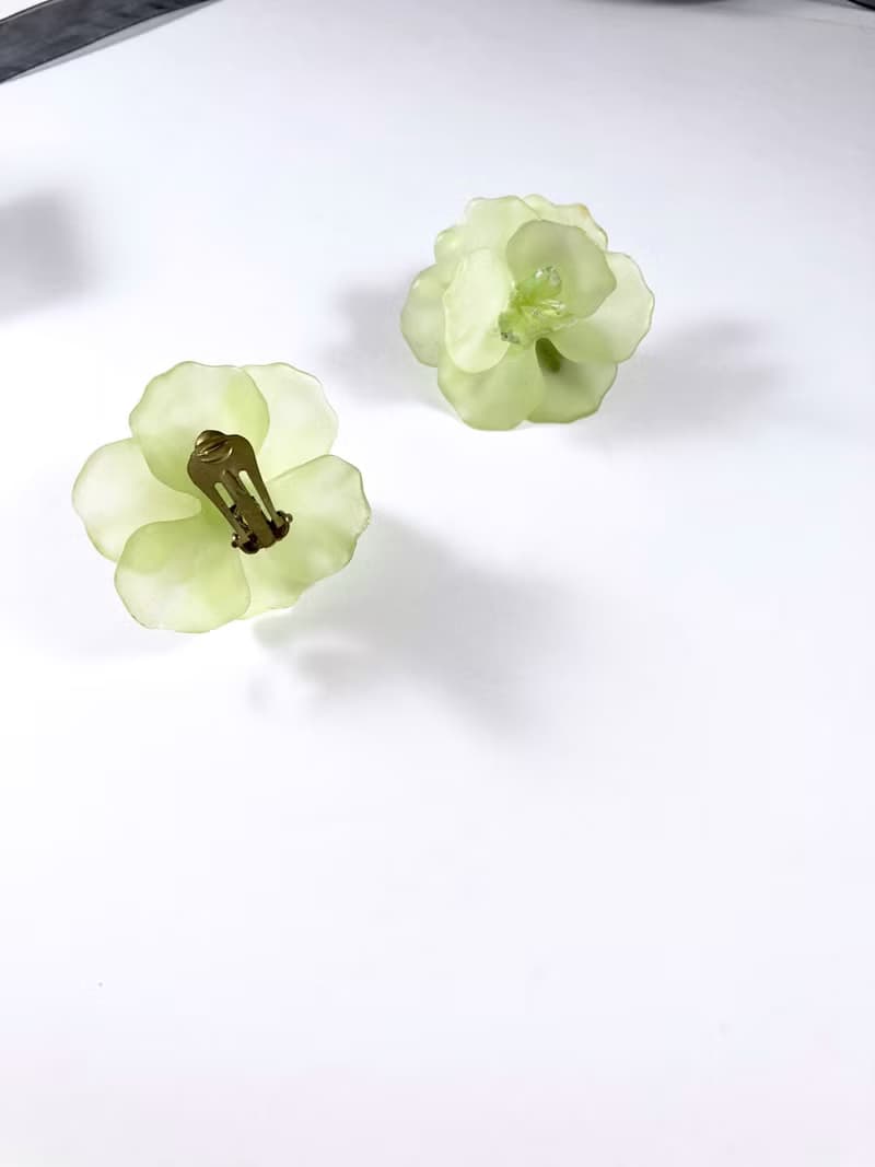 Vintage 60s Pastel Flower Statement Earrings